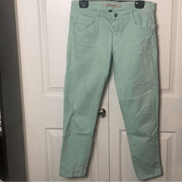 Zara Core Denim Trafaluc Collection Womens Slim Skinny Jeans Green Size 8 - Picture 1 of 9